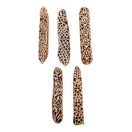 Set of 5 Piece New Mix Wooden Printing Block